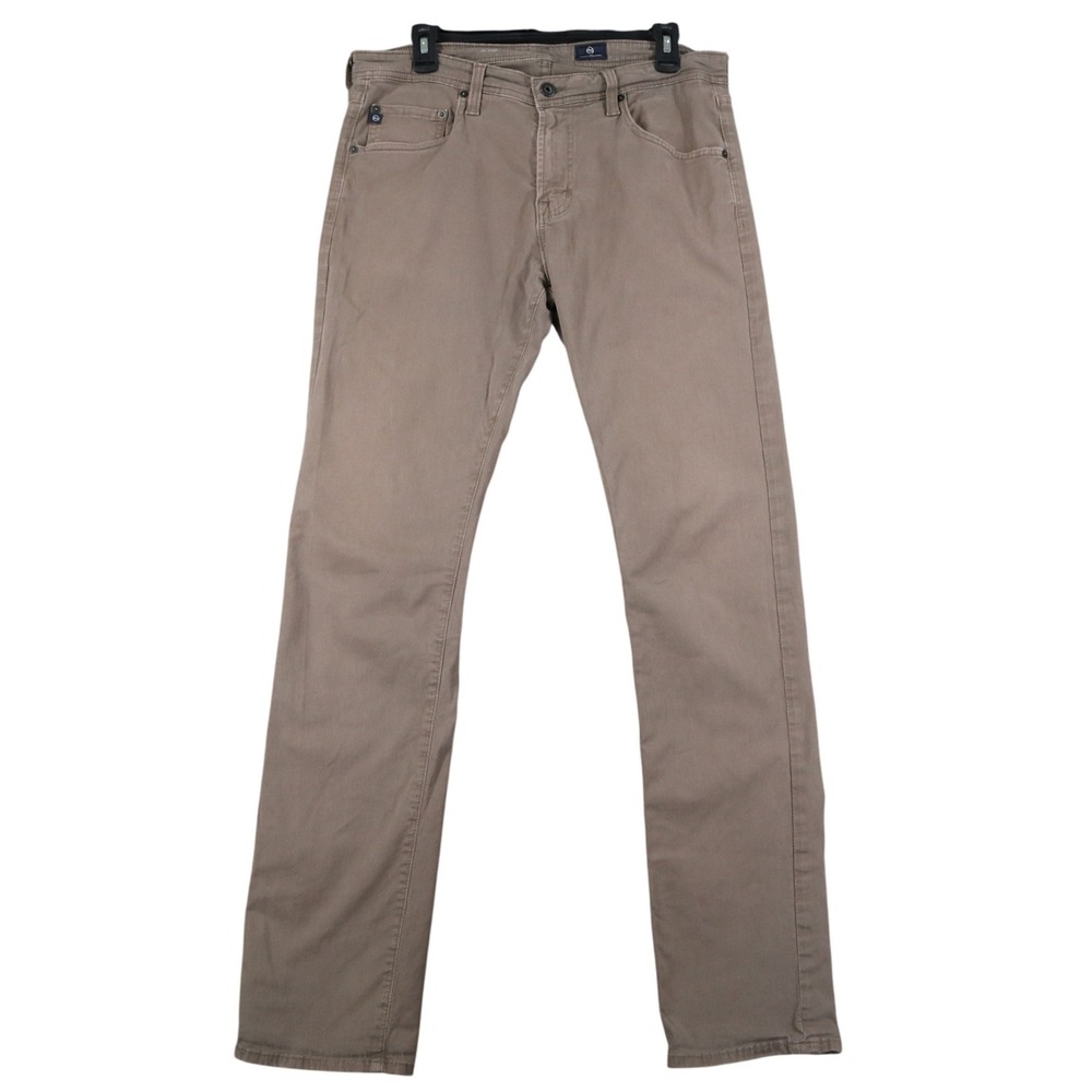 AG Adriano‎ Goldschmied Matchbox Pants Mens 34x33 Tan Slim Straight Khaki Casual